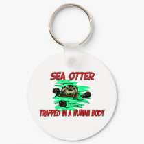 Sea Otter trapped in a human body keychains by AnimalShirts Sea Otter trapped in a human body keychains