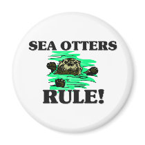 SEA OTTERS Rule! magnets by AnimalShirts SEA OTTERS Rule! magnets