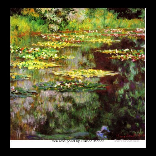 Sea rose pond by Claude Monet Poster