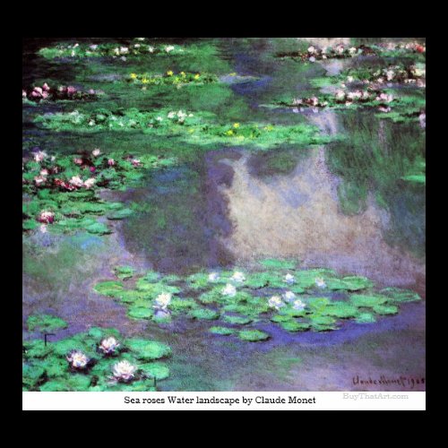 Sea roses Water landscape by Claude Monet Posters