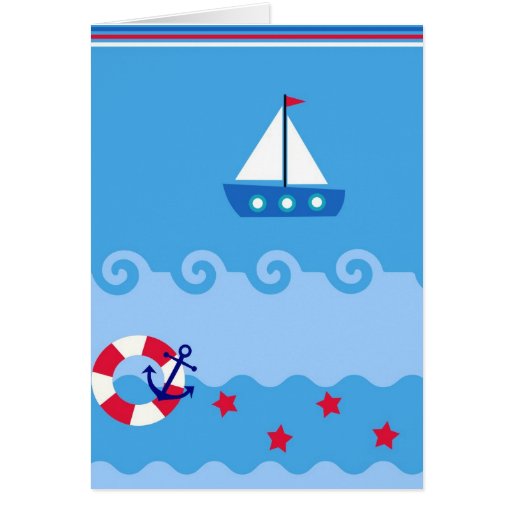 Sea Sailboat Greeting Card with place for you text