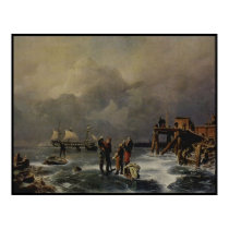 Sea scape with old dock posters