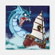 Sea Serpent Drama Fridge Magnet