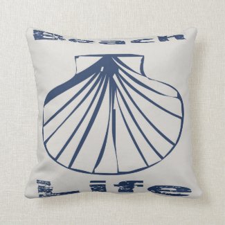 Sea Shell Beach Life Nautical Throw Pillow