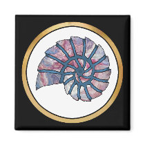 Sea Shell Digital Stencil Collage - 12 Fridge Magnets