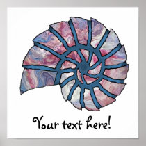 Sea Shell Digital Stencil Collage - 12 Poster