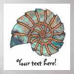 Sea Shell Digital Stencil Collage - 14 Poster