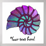 Sea Shell Digital Stencil Collage - 16 Posters