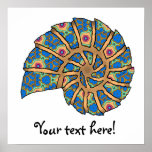 Sea Shell Digital Stencil Collage - 20 Poster