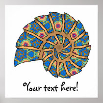 Sea Shell Digital Stencil Collage - 20 Poster