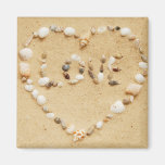 Sea Shell Love Heart Fridge Magnets