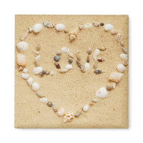 Sea Shell Love Heart Fridge Magnets