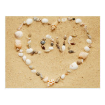 Sea Shell Love Heart Postcards