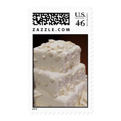Sea shell wedding cake postage stamp