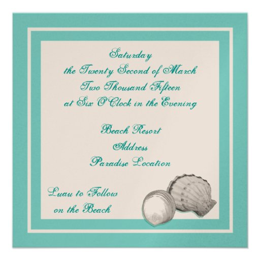 Sea Shell Wedding Invitation