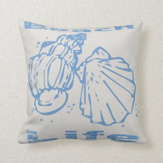 Sea Shells Beach Life Nautical Throw Pillow