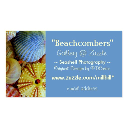 Sea Shells Business Business Card Templates (front side)