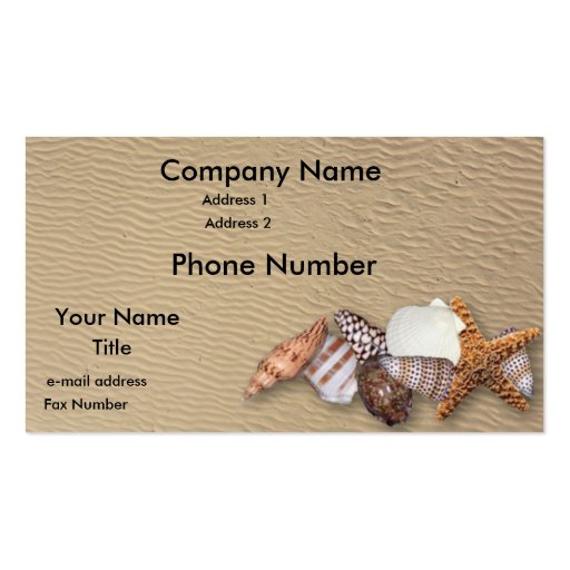 Sea shells business cards
