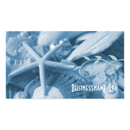 Sea Shells in Blue Business Card (back side)