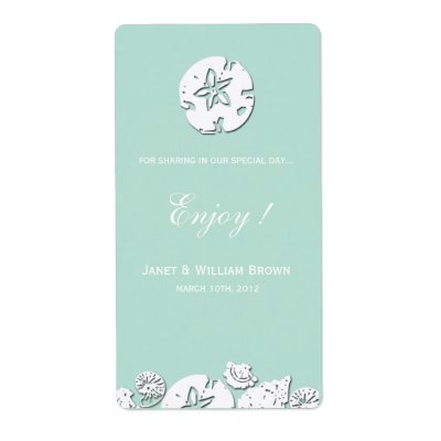 Sea Shells - Personalized Wine Labels