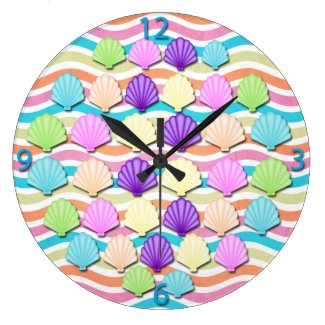 Sea Shells Round Wall Clock