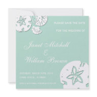 Sea Shells - save the date cards invitation