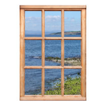 Sea Shore View from a Window Posters