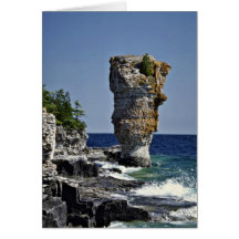 Sea stack, Flowerpot Island, Bruce Peninsula, Onta Greeting Cards