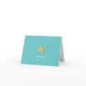 Sea starfish blue yellow custom photo thank you card