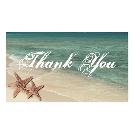 Sea Starfish Thank You Gift Tag Business Card (front side)
