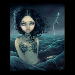 Sea Storm gothic mermaid Art Print