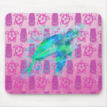 Sea Turtle And Pink Honu Mousepad
