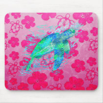 Sea Turtle And Pink Honu Mousepad