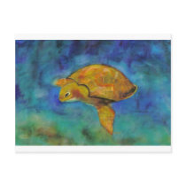 Sea Turtle by Paula Atwell postcards by lakeerieartists Sea Turtle by Paula Atwell postcards