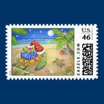 Sea Turtle Christmas postage