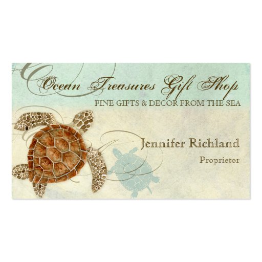 Sea Turtle Coastal Beach - Business Cards (front side)