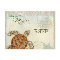 Sea Turtle Coastal Beach Destination RSVP Postcard