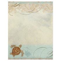Sea Turtle Coastal Beach - Monogrammed Stationery Letterhead Template