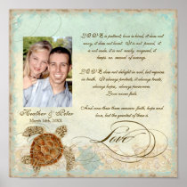Sea Turtle Coastal Beach - Wedding Personalized Posters
