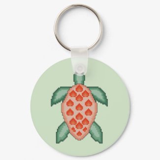 Sea Turtle Cross Stitch Keychain keychain