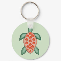 Sea Turtle Cross Stitch Keychain by ingasi Sea Turtle Cross Stitch Keychain