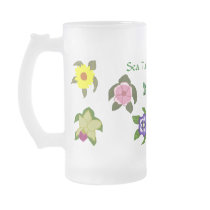 Sea turtle flowers mug by marcya7 Sea turtle flowers mug