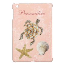 Sea Turtle Jewel Print, Starfish & Sea Shell Case For The iPad Mini
