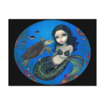 "Sea Turtle Mermaid" Postcard by strangeling "Sea Turtle Mermaid" Postcard