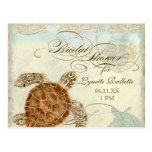 Sea Turtle Modern Coastal Ocean Beach Swirls Style Postcards