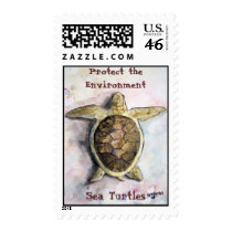 sea_turtle_painting, Protect the Environment, S... postage by dereklovessheila sea_turtle_painting, Protect the Environment, S... postage