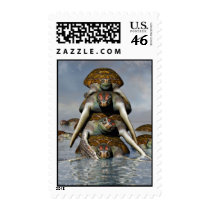 Sea Turtle Pyramid-  Turtles, sea, animals postage