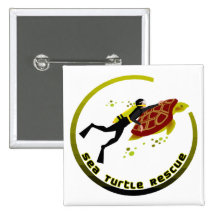 Sea Turtle Rescue Pinback Buttons