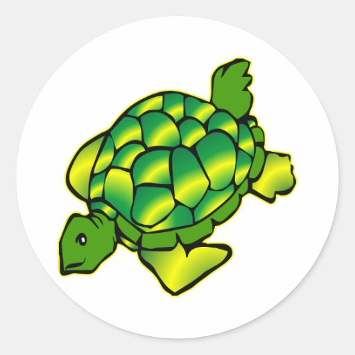Sea Turtle Round Sticker | Zazzle
