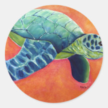 Sea Turtle Round Sticker